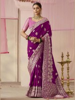 Plum Dola Viscose Silk Saree